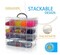 Clear 4-Tier Stackable Storage Containers with lids - 40 Adjustable Compartments for Craft Organizers - Storage box for Jewelry, beads, kids toys, makeup box and sewing supplies